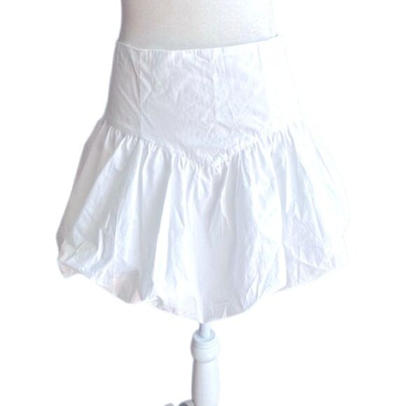 Commense White Skirt Bubble Hem 100% Cotton Boho SZ S NEW - Picture 1 of 10